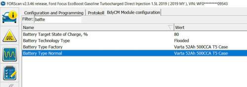 Forscan Batterie Infos
