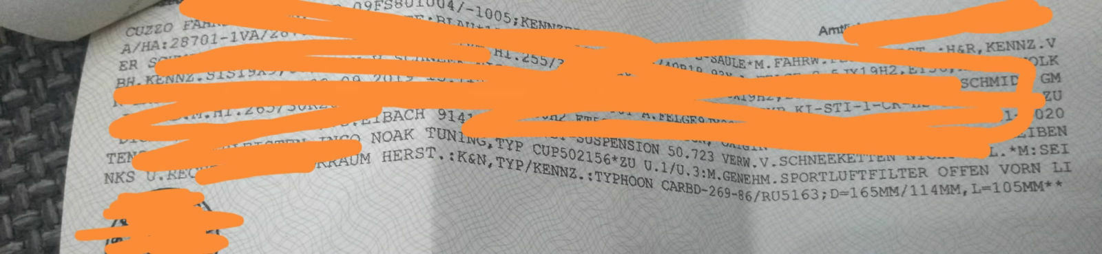 K&N Typhoon Ansaugung eingetragen!