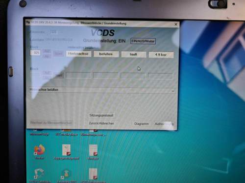 Hinterachse befüllt