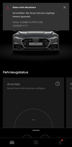 Myaudi App Fehlermeldung