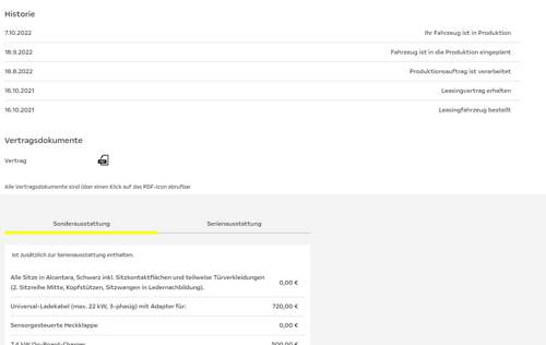 Grandland Bestellhistorie