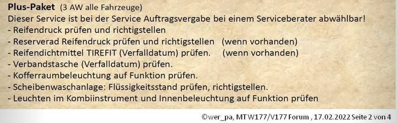 Service B (Plus-Paket) W177