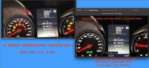 Glühkerzen / Starterstrom gedeckelt