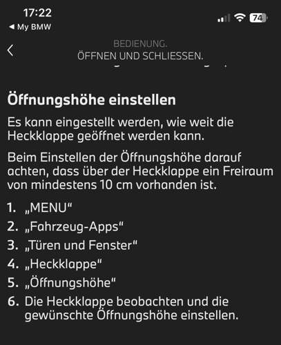 Heckklappe einstellen