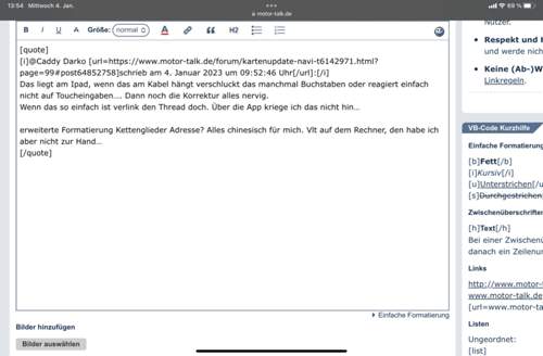So site's bei mir im erweiterten Editor