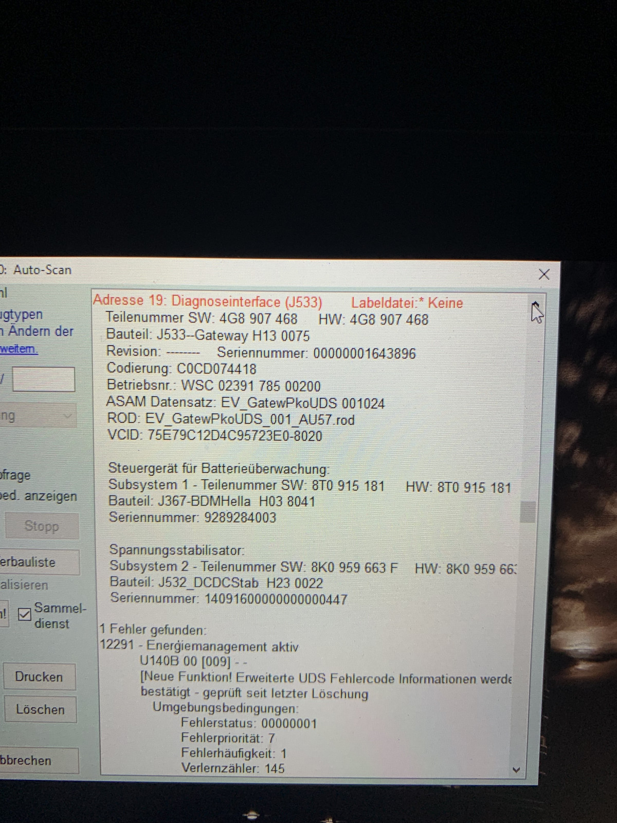 Ausfall ACC und Braking Guard u. a.