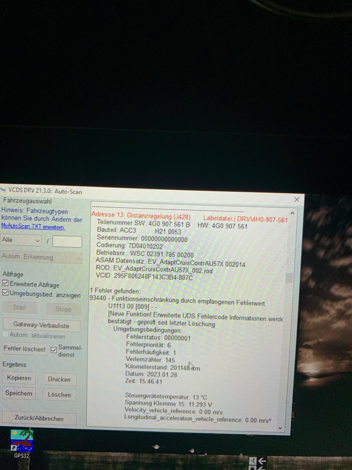 Ausfall ACC und Braking Guard u. a.
