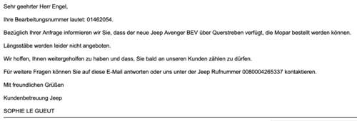 E-Mail von Jeep