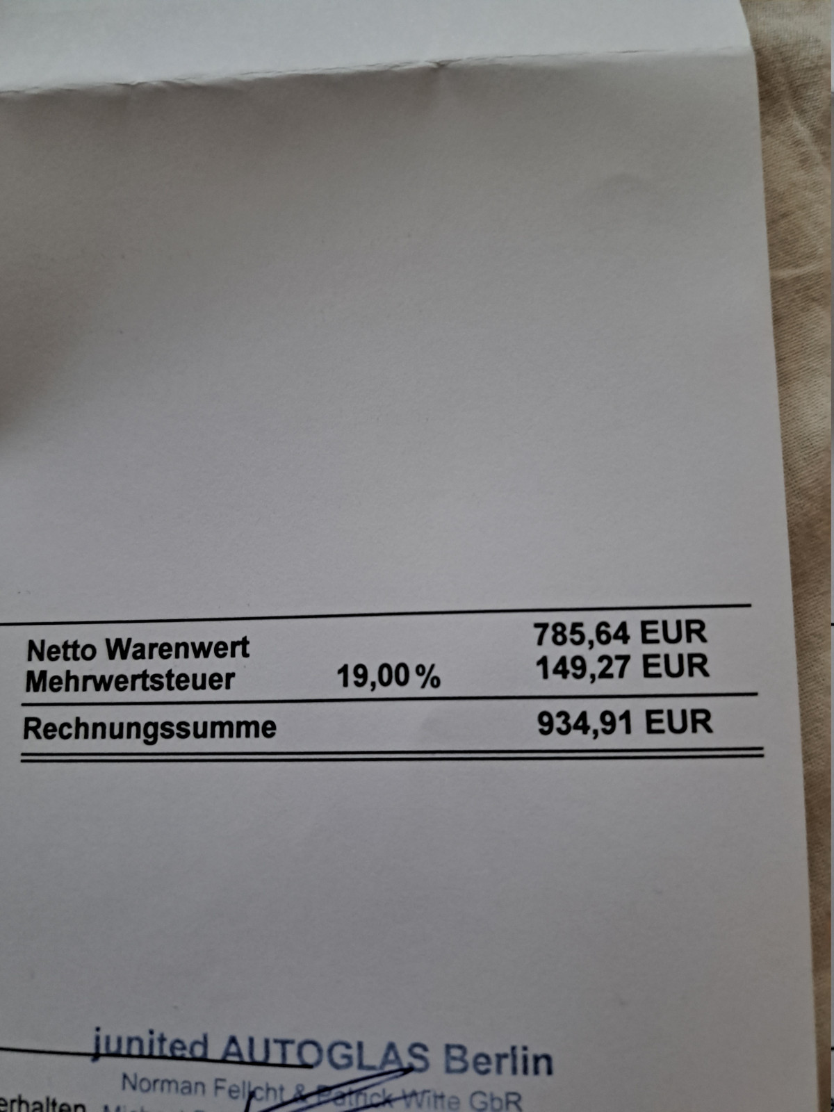 Omega B - Scheibenrahmen gammlig