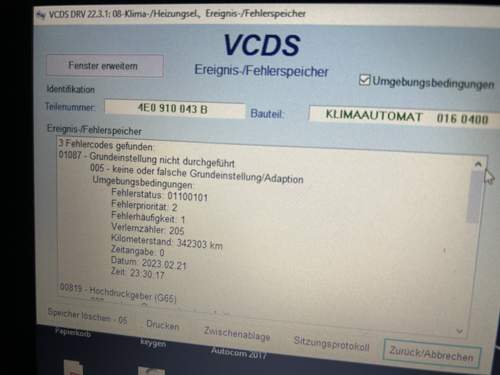 Fehlerspeicher VCDS