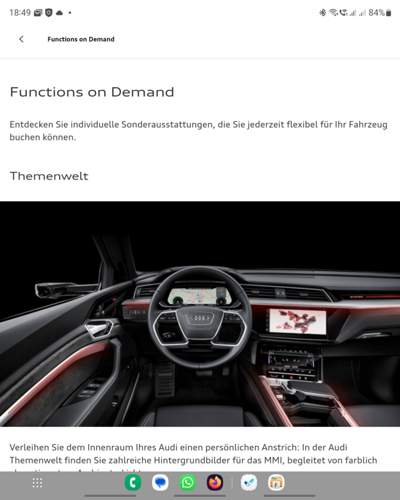 Themenwelten im FOD der MyAudi App