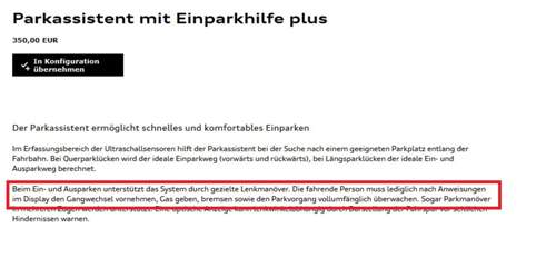 Einparkhilfe Plus