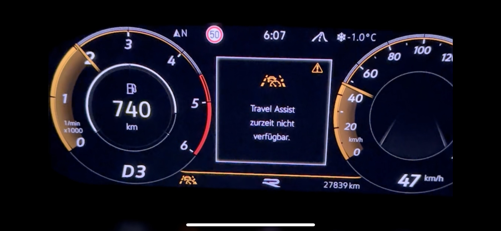Fehlermeldung Travel Assist nicht verfügbar