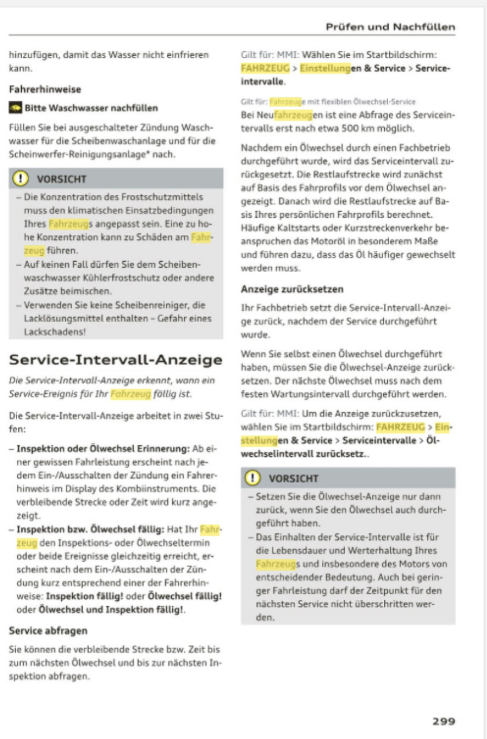 Service Inspektion Ölwechsel