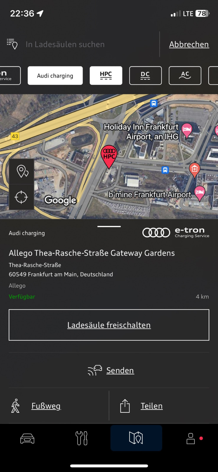Audi Charging - Ladesäule über myAudi App freischalten, wie?