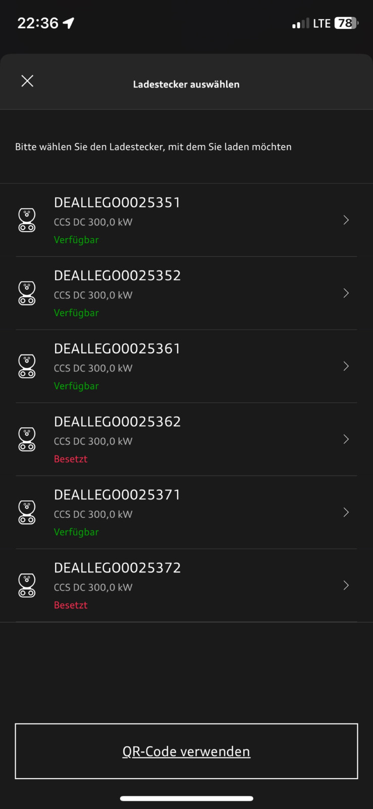 Audi Charging - Ladesäule über myAudi App freischalten, wie?