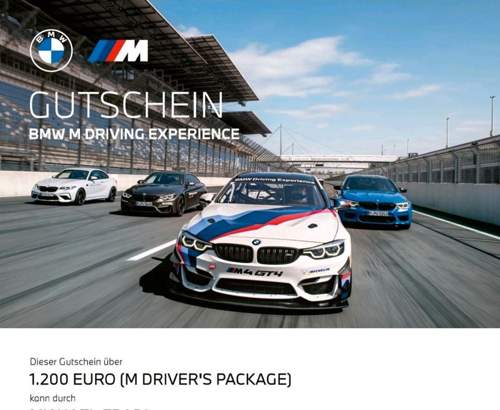 BMW Driving Experience Gutschein (M Driver's Package) Wert 1200€ : Biete