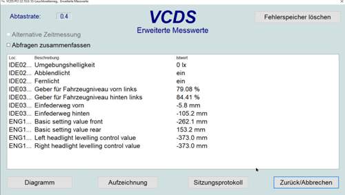 LWR - vor Ausbau/Reinigung des Sensorges
