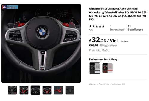 Alcantara Spange Lenkrad