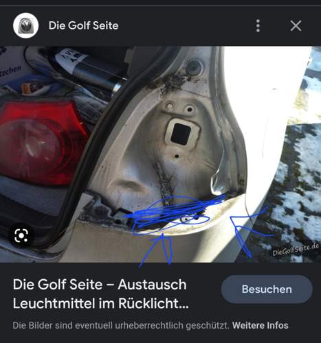 Blau markierte stelle