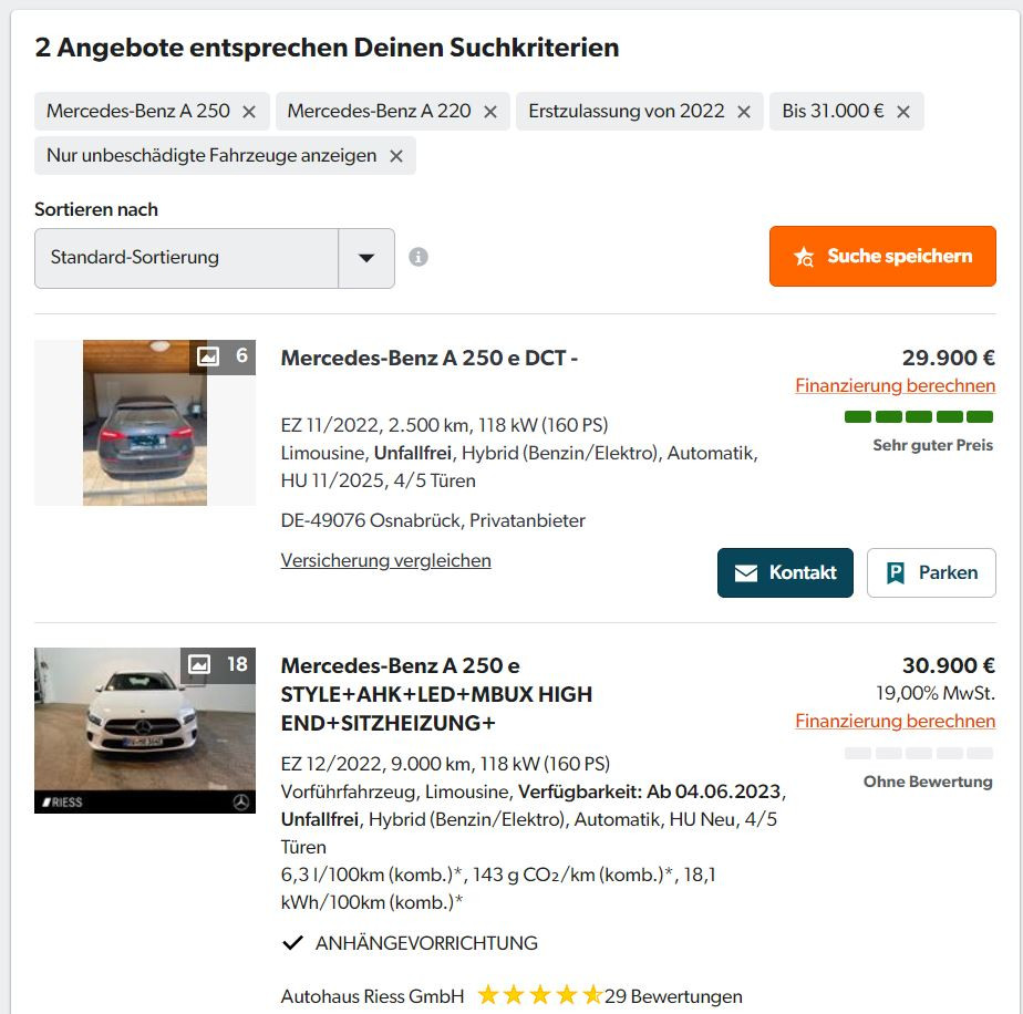 Golf 8 GTI oder A200/A220 Limousine