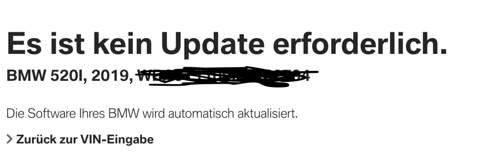 VIN kein Update