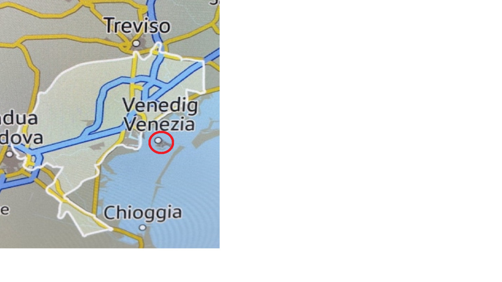 Dunkle Bereiche in den Navigationskarte