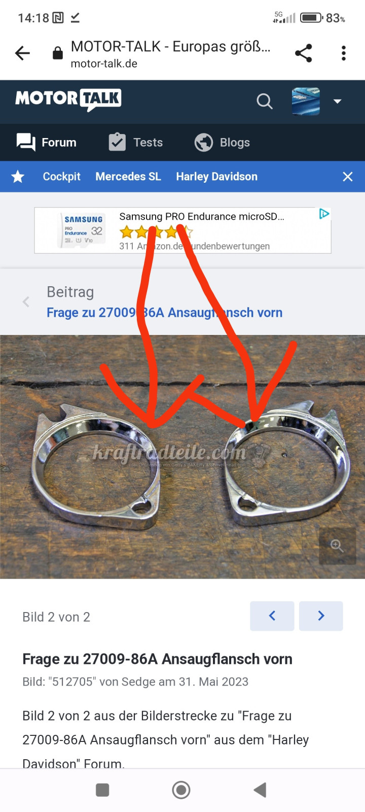 Frage zu 27009-86A Ansaugflansch vorn