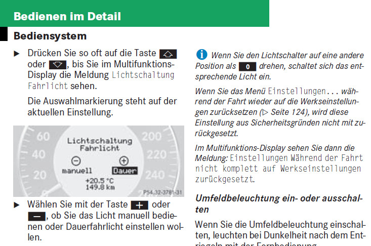 Abblendlicht immer an / Störung?