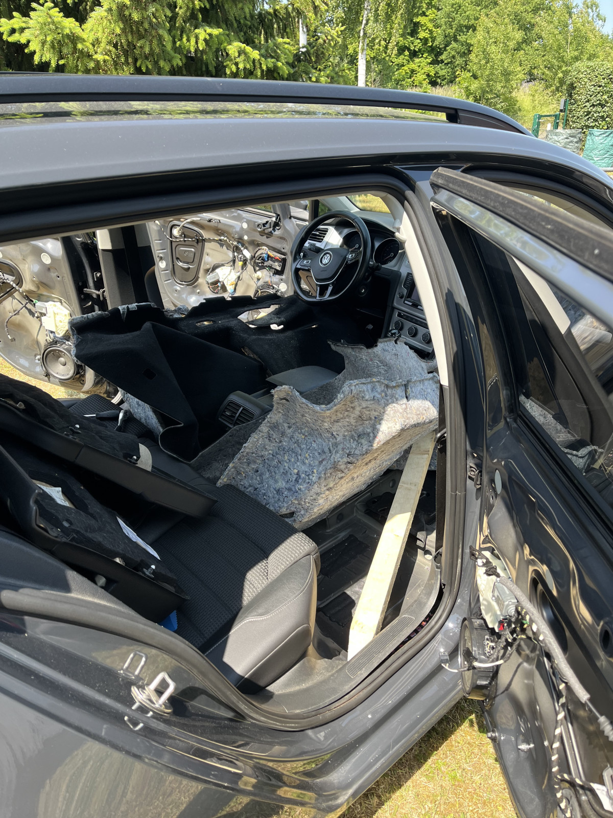 Reparaturanleitung undichte Tür (Lautsprecher), Wasser im Fussraum hinten