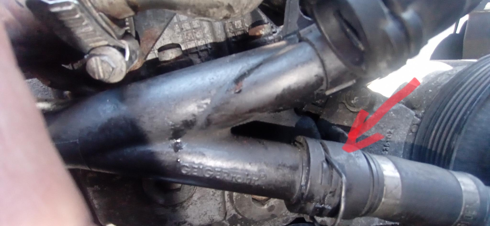 Schlauchverbindung Rücklaufrohr