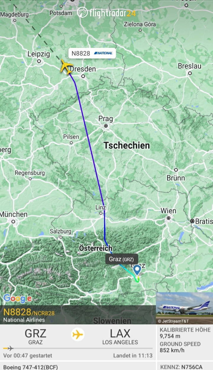 Graz - Los Angeles- flightradar24
