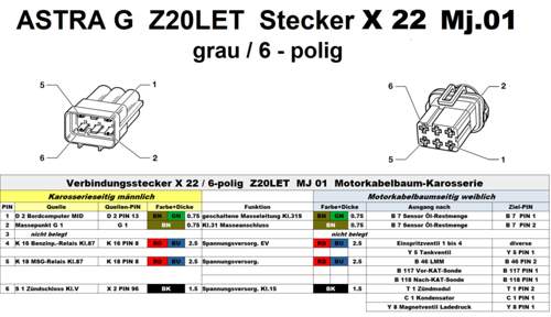 Stecker X 22 Z20LET für MJ 01