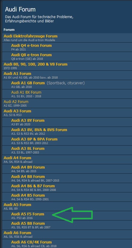 Audi S5 F5 Front Kamera Aus