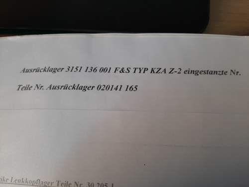 Ausrücklager Teile Nr.?