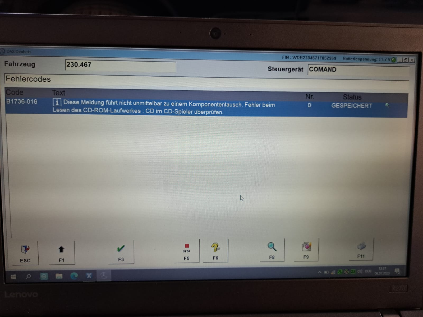 SL r230 350 2003, canbus Fehler, diverse