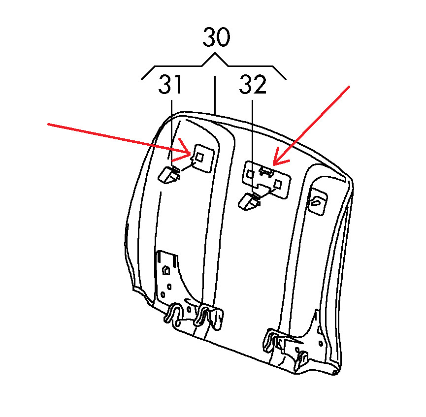 Sitzlehnenverkleidung hat sich gelöst