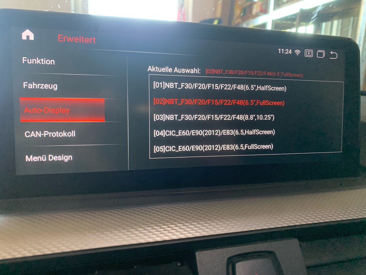 Android Radio 10,25" CIC System Auflösung codieren