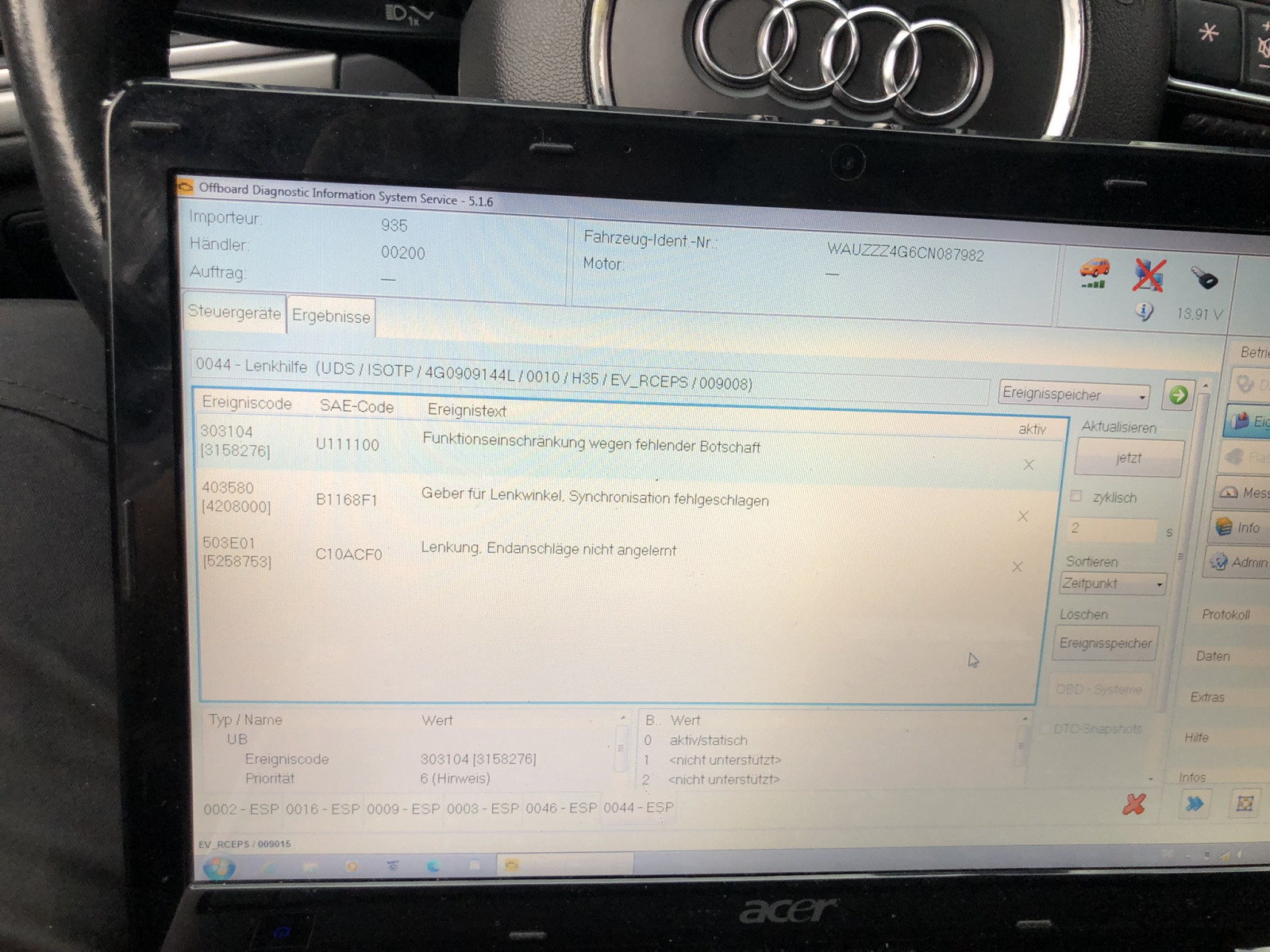 Audi a6 4g ESP ABS LENKUNG FEHLER