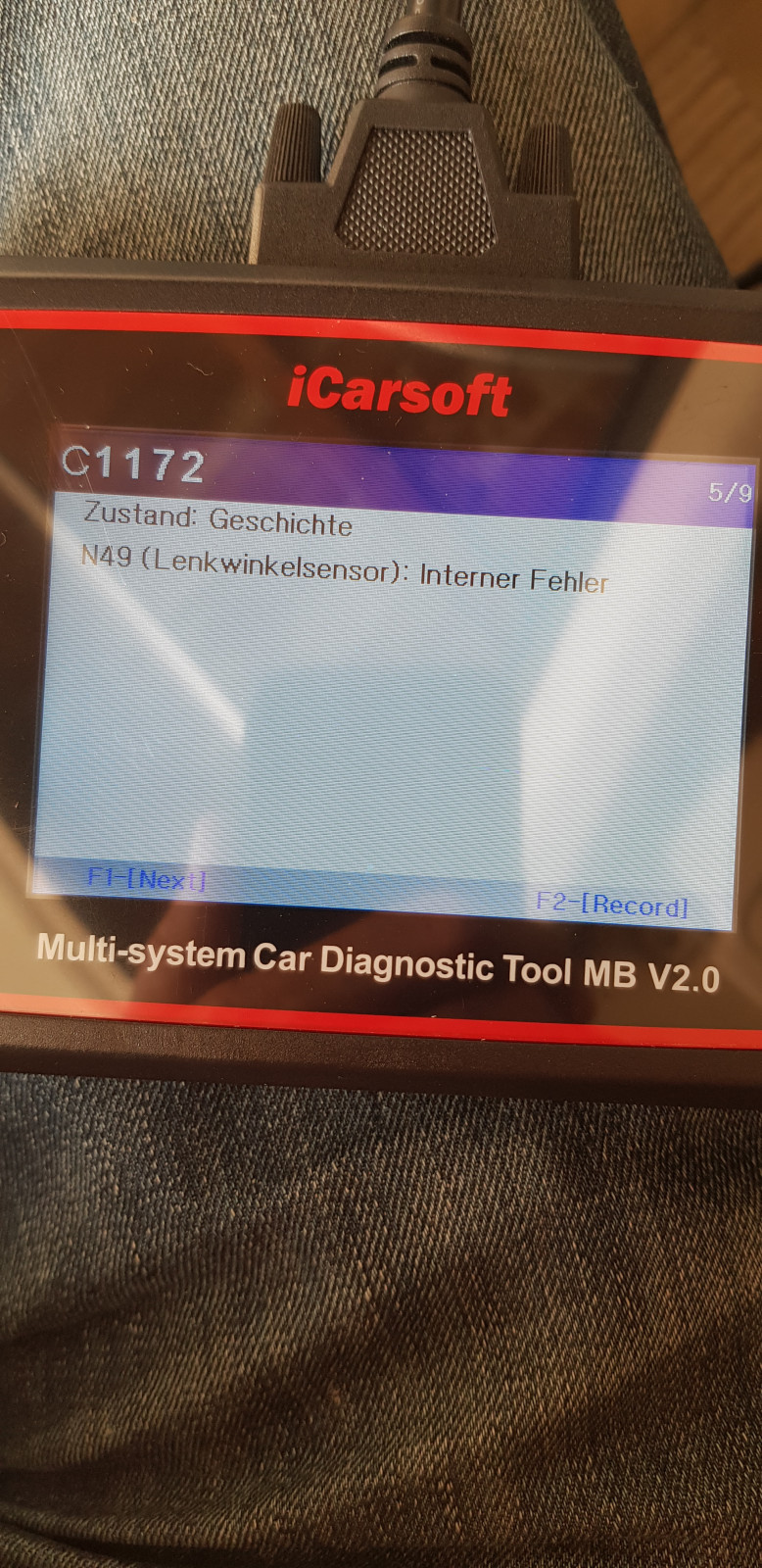ESP -Fehler Anzeige, wenn KFZ schräg geparkt wurde