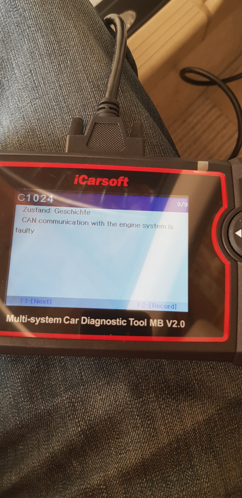 ESP -Fehler Anzeige, wenn KFZ schräg geparkt wurde