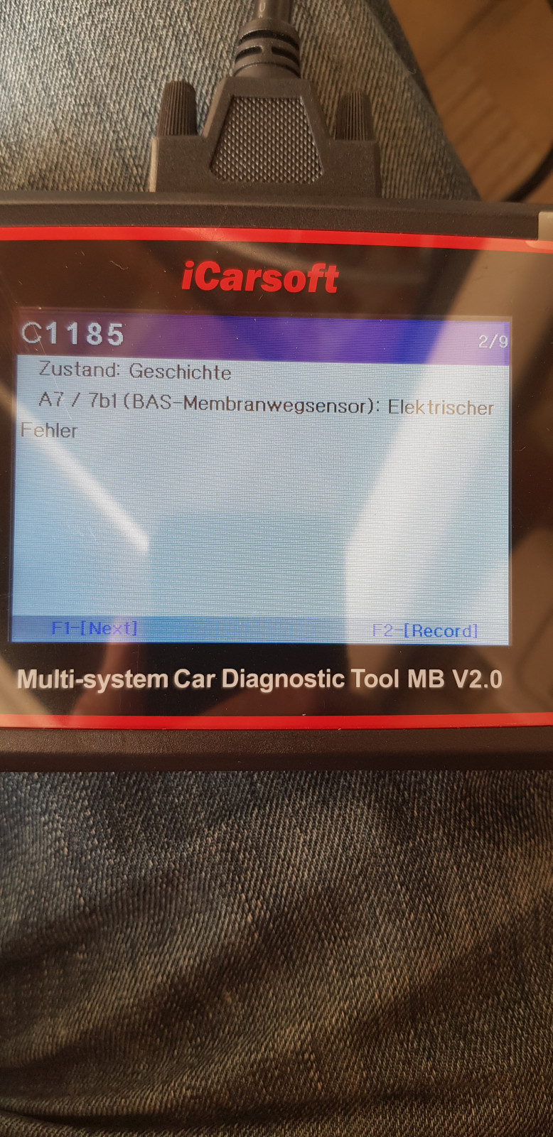 ESP -Fehler Anzeige, wenn KFZ schräg geparkt wurde