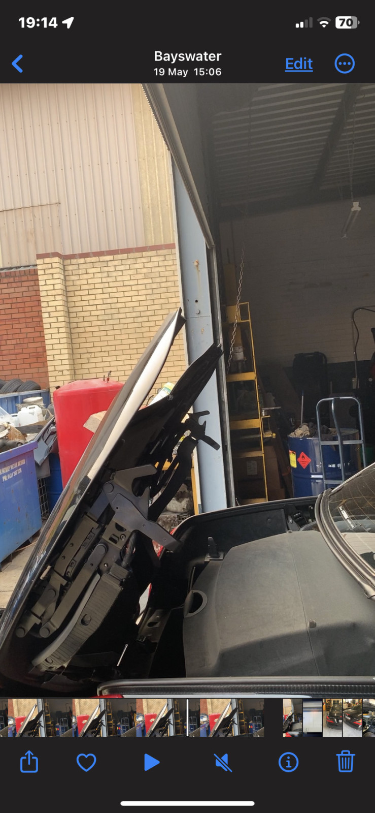 Dach des SL350 blockiert im halboffenen Zustand