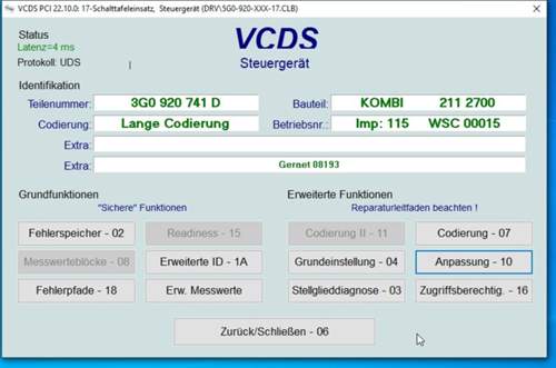 Anpassung Fondgurtwarnung