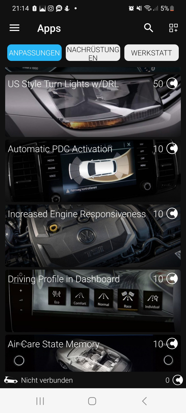 Codierungen für Tiguan 2