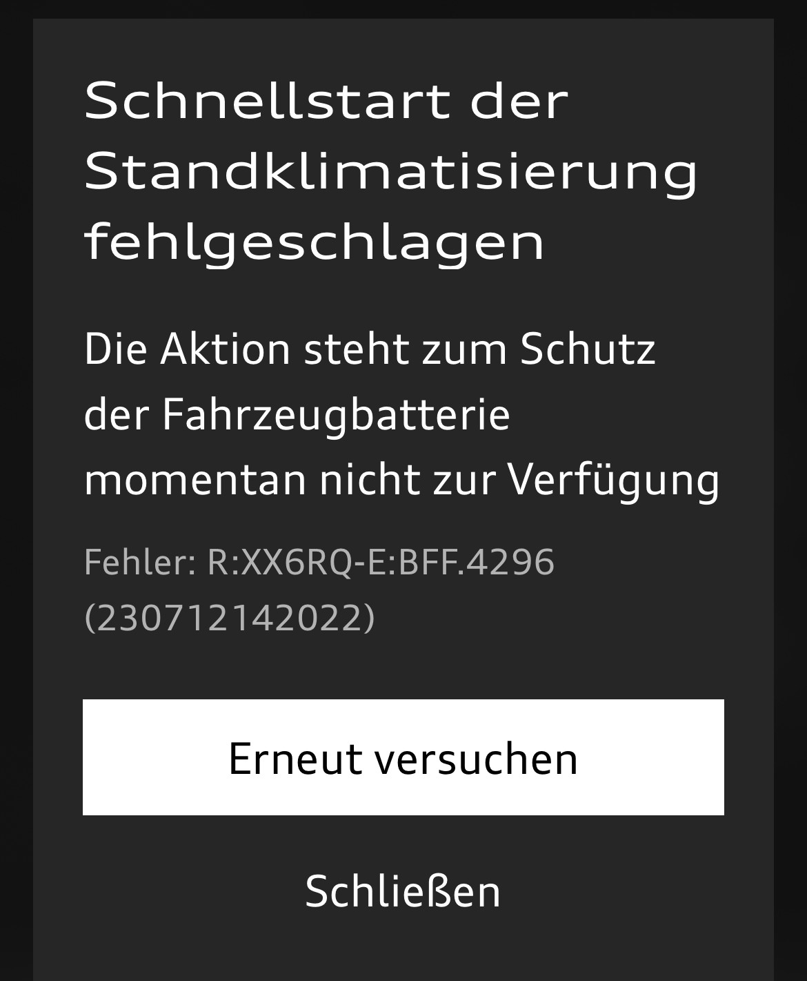 Bugs in der Audi Q4 App