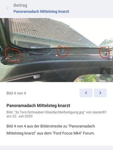 Panoramadach Schrauben nachstellen