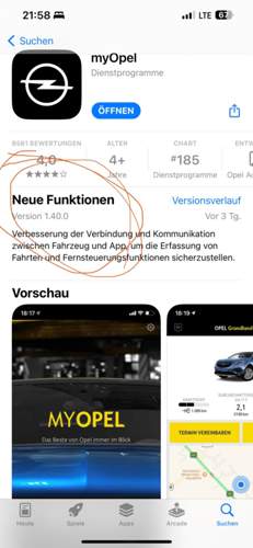 App My Opel - Servicestatus wird nicht aktualisiert ...
