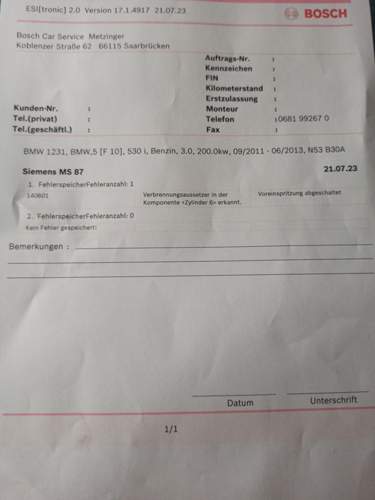 Fehlerspeicher Bosch