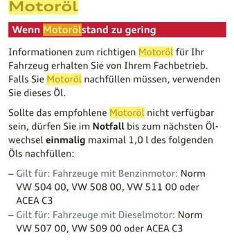 Welches Motoröl für 2.0 TFSI?